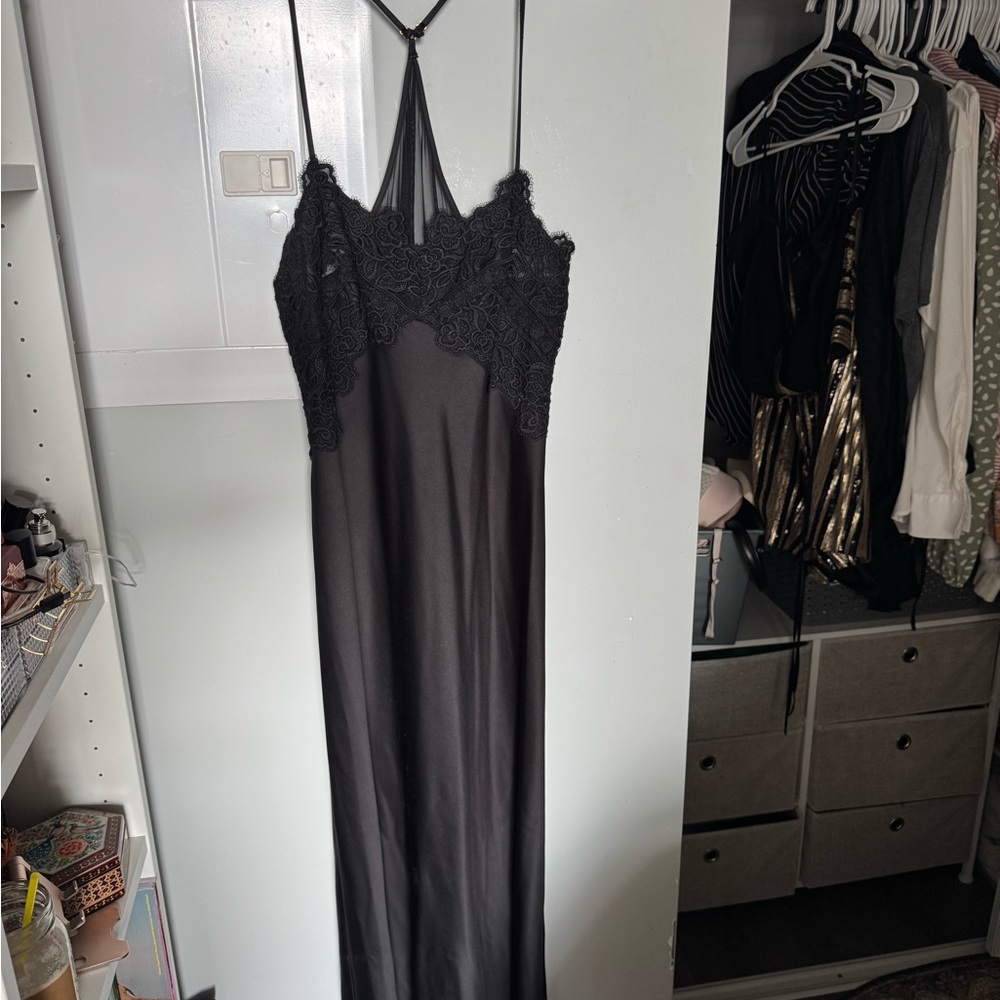 Sophisticated Black Lace Slip Dress